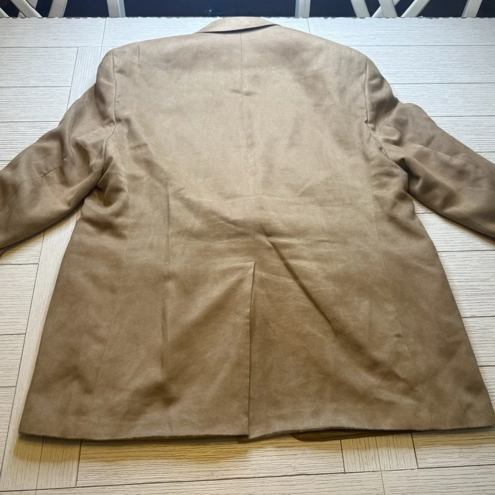 Chaps Ralph Lauren Blazer Sport Jacket Mens‎ 44R Tan Faux Suede